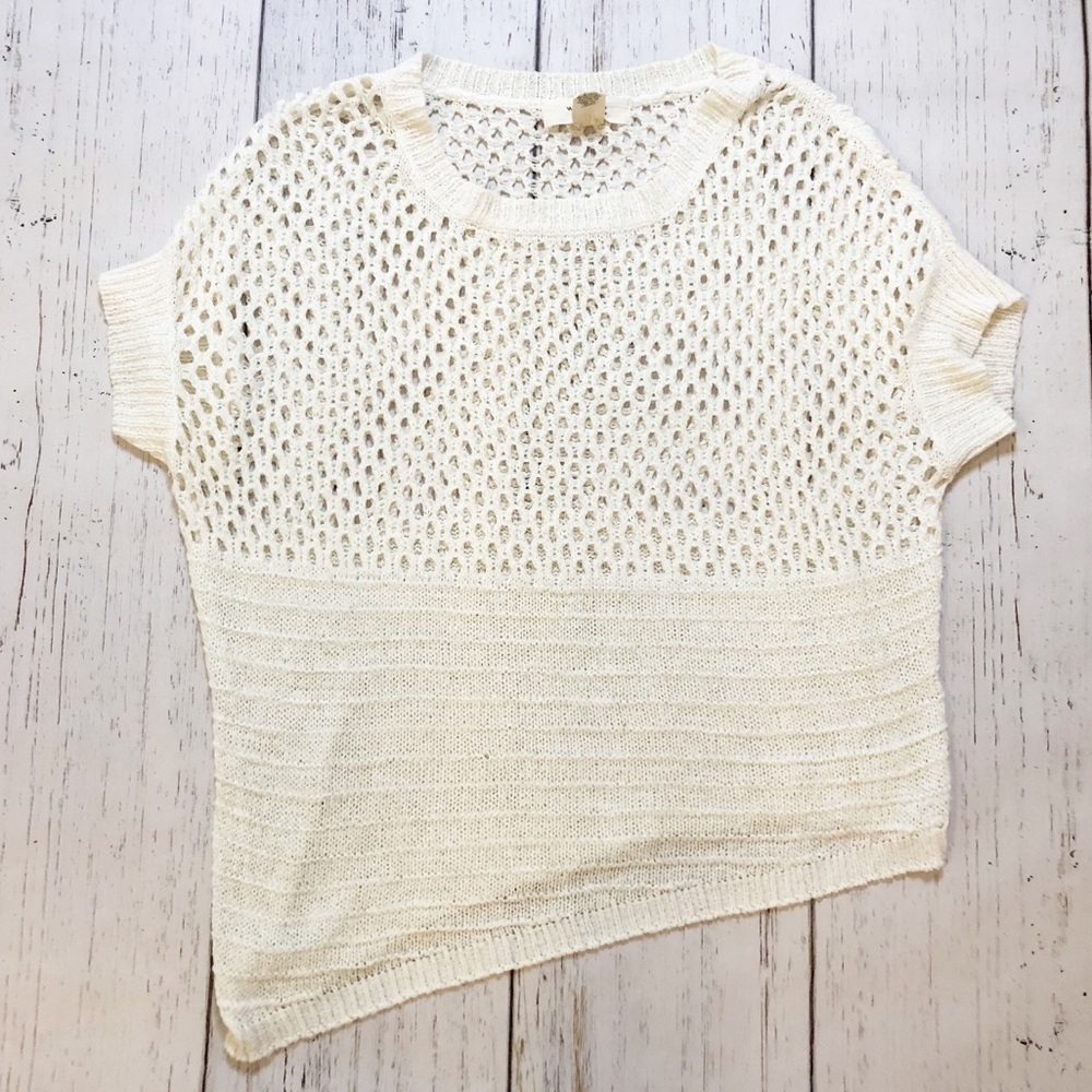 Workshop Andrea Jovine cream white open knit top M